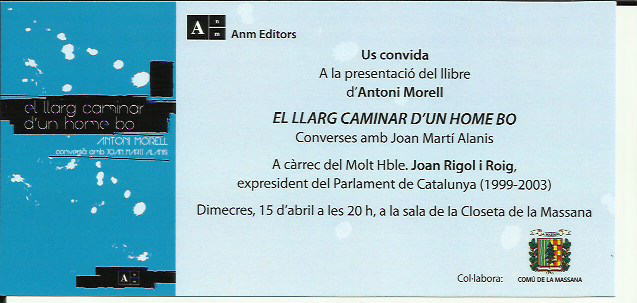  Presentació del llibre EL LLARG CAMINAR D'UN HOME BO, d' Antoni Morell  Morell. | Presentacions i actes - Llibreria La Puça | Llibreria online d'Andorra - Comprar llibres en català online - Llibres Andorra i Pirineu