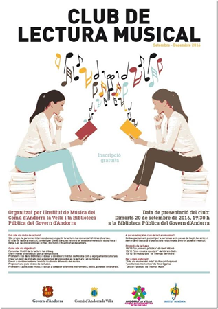 Club de lectura musical | Actualitat  - Llibreria La Puça | Llibreria online d'Andorra - Comprar llibres en català online - Llibres Andorra i Pirineu