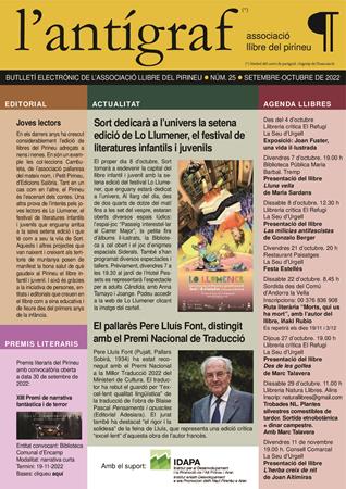 BUTLLETÍ L'ANTÍGRAF núm 25 | Actualitat  - Llibreria La Puça | Llibreria online d'Arsèguel - Comprar llibres en català online - Llibres Andorra i Pirineu