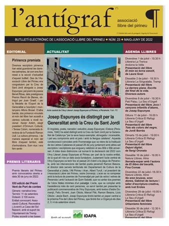 ANTIGRAF 23 . Butlletí de l'associació del llibre Pirinenc | Actualitat  - Llibreria La Puça | Llibreria online d'Arsèguel - Comprar llibres en català online - Llibres Andorra i Pirineu