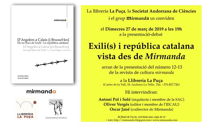 Presentació de la revista MIRMANDA 12-13 | Presentacions i actes - Llibreria La Puça | Llibreria online d'Arsèguel - Comprar llibres en català online - Llibres Andorra i Pirineu