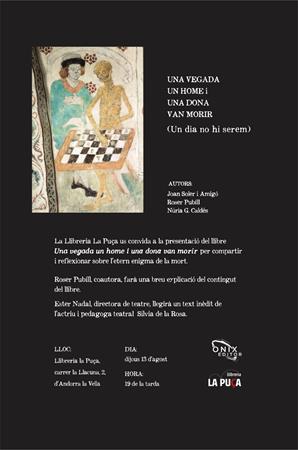 Una vegada un home i una dona van morir.  | Presentacions i actes - Llibreria La Puça | Llibreria online d'Arsèguel - Comprar llibres en català online - Llibres Andorra i Pirineu