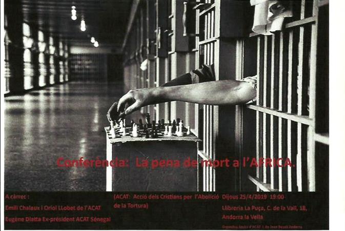Conferència: LA PENA DE MORT A L'ÀFRICA | Presentacions i actes - Llibreria La Puça | Llibreria online d'Arsèguel - Comprar llibres en català online - Llibres Andorra i Pirineu