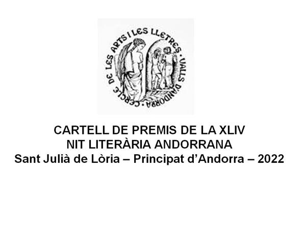 CARTELL DE PREMIS DE LA XLIV NIT LITERÀRIA ANDORRANA Sant Julià de Lòria – Principat d’Andorra – 2022 | Actualitat  - Llibreria La Puça | Llibreria online d'Arsèguel - Comprar llibres en català online - Llibres Andorra i Pirineu