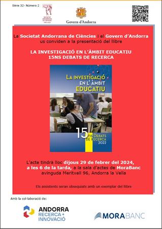 Presentació del llibre LA INVESTIGACIÓ EN L'ÀMBIT EDUCATIU. 15es Debats de Recerca | Presentacions i actes - Llibreria La Puça | Llibreria online d'Arsèguel - Comprar llibres en català online - Llibres Andorra i Pirineu