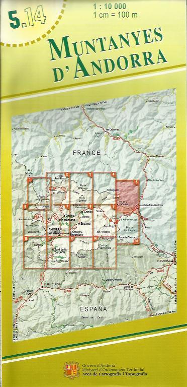 MAPA MUNTANYES D'ANDORRA NÚM. 5. 1:10.000 | 5.14 | Llibreria La Puça | Llibreria online d'Arsèguel - Comprar llibres en català online - Llibres Andorra i Pirineu