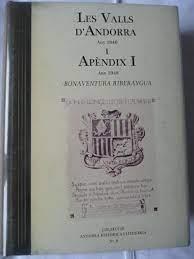 LES VALLS D'ANDORRA I APENDIX 1 | ahl8 | RIBERAYGUA ARGELICH, BONAVENTURA | Llibreria La Puça | Llibreria online d'Arsèguel - Comprar llibres en català online - Llibres Andorra i Pirineu