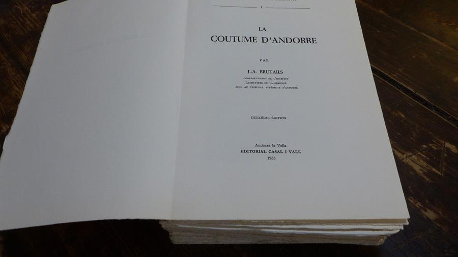 LA COUTUME D'ANDORRE. (SENSE ENQUADERNAR NI RELLIGAR)) | MA1FIL | BRUTAILS, JEAN AUGUSTE | Llibreria La Puça | Llibreria online d'Arsèguel - Comprar llibres en català online - Llibres Andorra i Pirineu