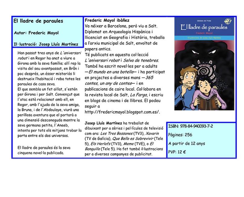 LLADRE DE PARAULES, EL | 9788494009372 | MAYOL, FREDERIC | Llibreria La Puça | Llibreria online d'Arsèguel - Comprar llibres en català online - Llibres Andorra i Pirineu