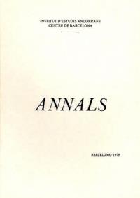 ANNALS 1979 DE L'INSTITUT D'ESTUDIS ANDORRANS.  CENTRE DE BARCELONA | 61871980 | Llibreria La Puça | Llibreria online d'Arsèguel - Comprar llibres en català online - Llibres Andorra i Pirineu