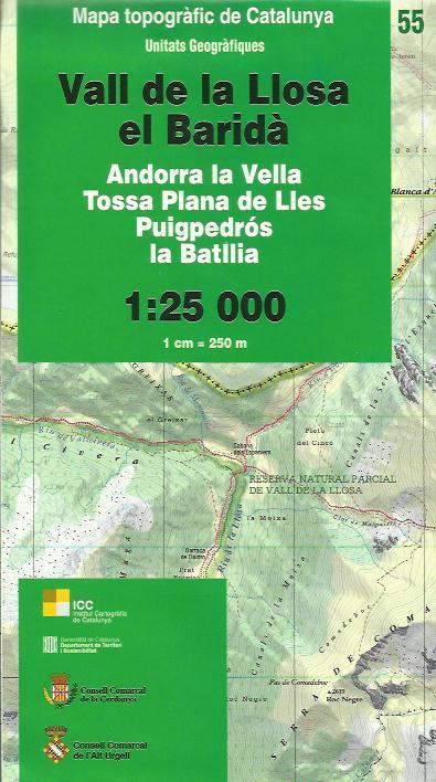 VALL DE LA LLOSA.EL BARIDA (ANDORRA LA VELLA.TOSSA PLANA DE LLES.PUIGPEDROS.LA BATLLIA) 1:25 000 | 8414774320226 | Llibreria La Puça | Llibreria online d'Andorra - Comprar llibres en català online - Llibres Andorra i Pirineu