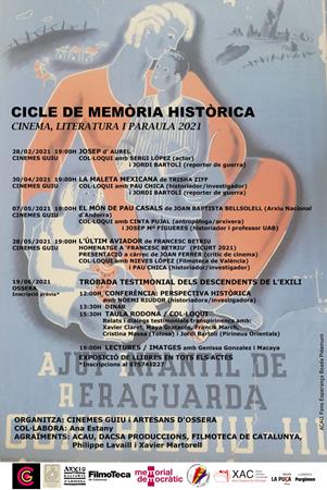 Cicle de memòria històrica.CINEMA LITERATURA I PARAULA 2021 | Presentacions i actes - Llibreria La Puça | Llibreria online d'Andorra - Comprar llibres en català online - Llibres Andorra i Pirineu