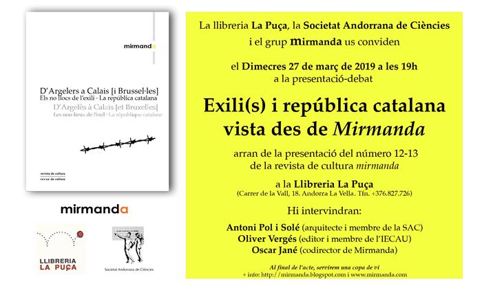Presentació de la revista MIRMANDA 12-13 | Presentacions i actes - Llibreria La Puça | Llibreria online d'Andorra - Comprar llibres en català online - Llibres Andorra i Pirineu