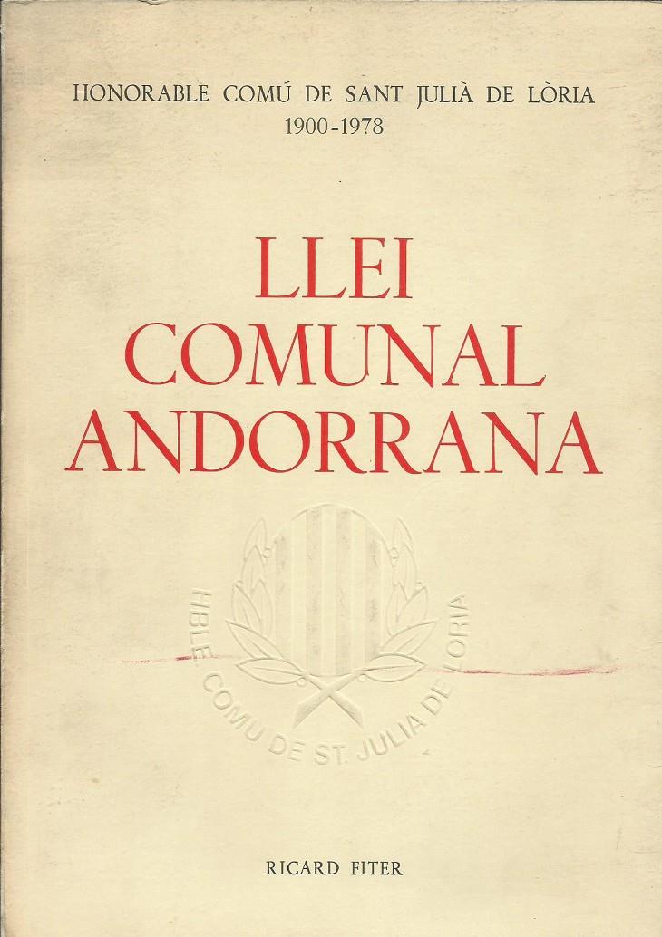 LLEI COMUNAL ANDORRANA | 47071979 | FITER, RICARD | Llibreria La Puça | Llibreria online d'Andorra - Comprar llibres en català online - Llibres Andorra i Pirineu