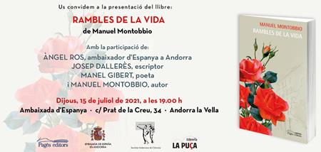 Presentació del llibre RAMBLES DE LA VIDA de Manuel Montobbio. | Llibreria La Puça | Llibreria online d'Andorra - Comprar llibres en català online - Llibres Andorra i Pirineu
