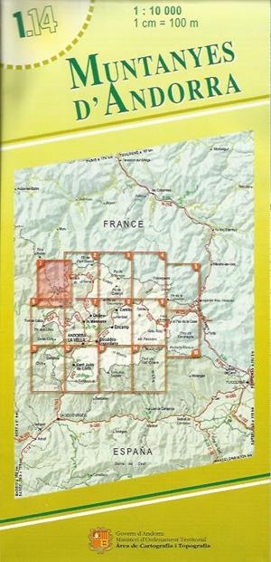 MAPA MUNTANYES D'ANDORRA NÚM. 1. 1:10.000 | 1.14 | Llibreria La Puça | Llibreria online d'Arsèguel - Comprar llibres en català online - Llibres Andorra i Pirineu