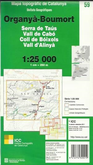 ORGANYA-BOUMORT (SERRA DE TAUS.VALL DE CABO.COLL DE BOIXOLS.VALL D'ALINYA) 1:25000 | 8414774320219 | Llibreria La Puça | Llibreria online d'Arsèguel - Comprar llibres en català online - Llibres Andorra i Pirineu
