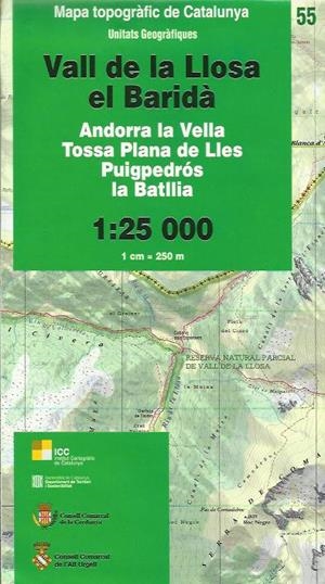 VALL DE LA LLOSA.EL BARIDA (ANDORRA LA VELLA.TOSSA PLANA DE LLES.PUIGPEDROS.LA BATLLIA) 1:25 000 | 8414774320226 | Llibreria La Puça | Llibreria online d'Arsèguel - Comprar llibres en català online - Llibres Andorra i Pirineu