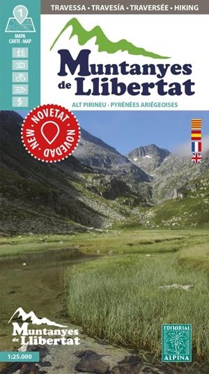 MUNTANYES DE LLIBERTAT. ALT PIRINEU - PYRENÉES ARIÉGEOISES. MAPA 1:25.000 | 9788470111228 | Llibreria La Puça | Llibreria online d'Arsèguel - Comprar llibres en català online - Llibres Andorra i Pirineu