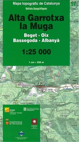 ALTA GARROTXA LA MUGA 1: 25 000 | 9788439391647 | MAPA TOPOGRÀFIC 57 | Llibreria La Puça | Llibreria online d'Arsèguel - Comprar llibres en català online - Llibres Andorra i Pirineu