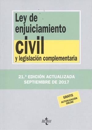 LEY DE ENJUICIAMIENTO CIVIL Y LEGISLACIÓN COMPLEMENTARIA 2017 | 9788430971787 | Llibreria La Puça | Llibreria online d'Arsèguel - Comprar llibres en català online - Llibres Andorra i Pirineu