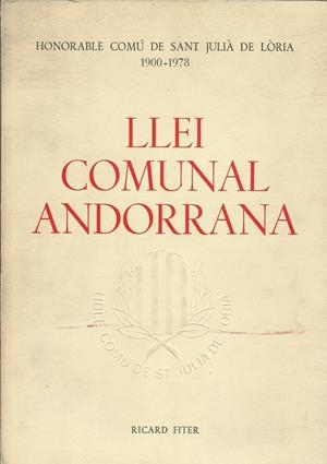 LLEI COMUNAL ANDORRANA | 47071979 | FITER, RICARD | Llibreria La Puça | Llibreria online d'Arsèguel - Comprar llibres en català online - Llibres Andorra i Pirineu
