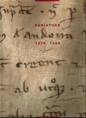 PARIATGES 1278-1288.EDICIO COMMEMORATIVA | 9789991390130 | Llibreria La Puça | Llibreria online d'Arsèguel - Comprar llibres en català online - Llibres Andorra i Pirineu